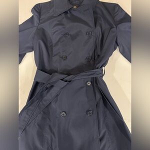 Andre Maurice Blue Trench Coat Size: 46